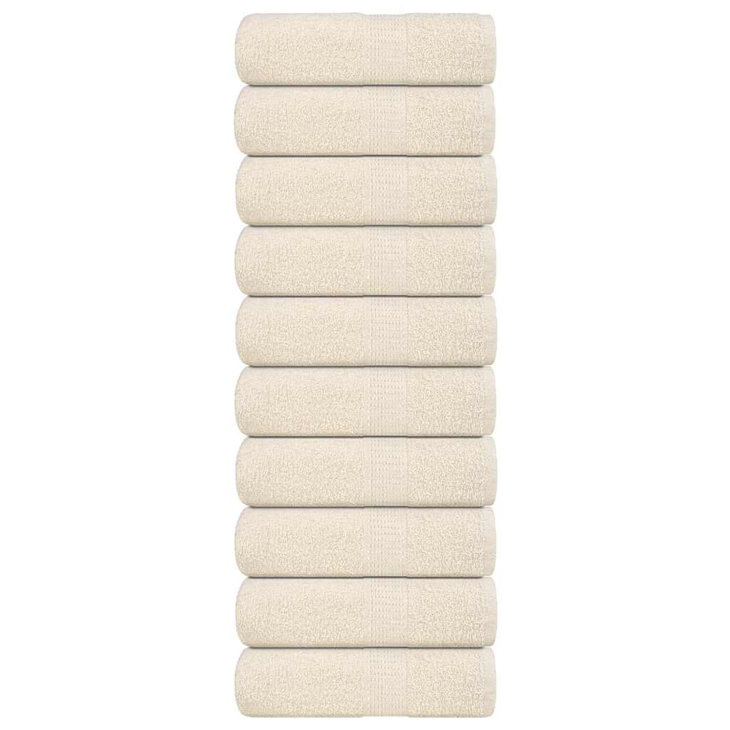 Serviettes d'invité 10 pcs crème 30x50 cm 360 g/m² 100% coton