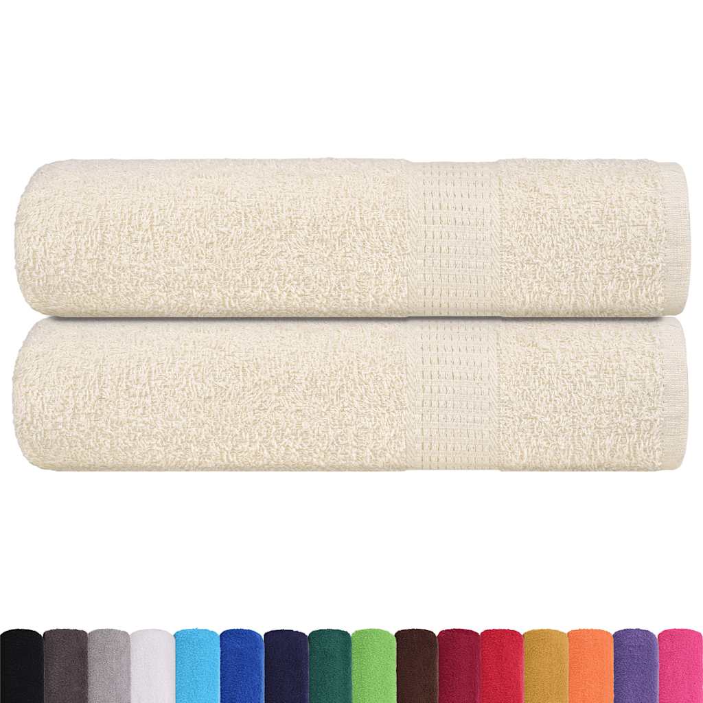 Essuie-mains 2 pcs crème 50x100 cm 360 g/m² 100% coton