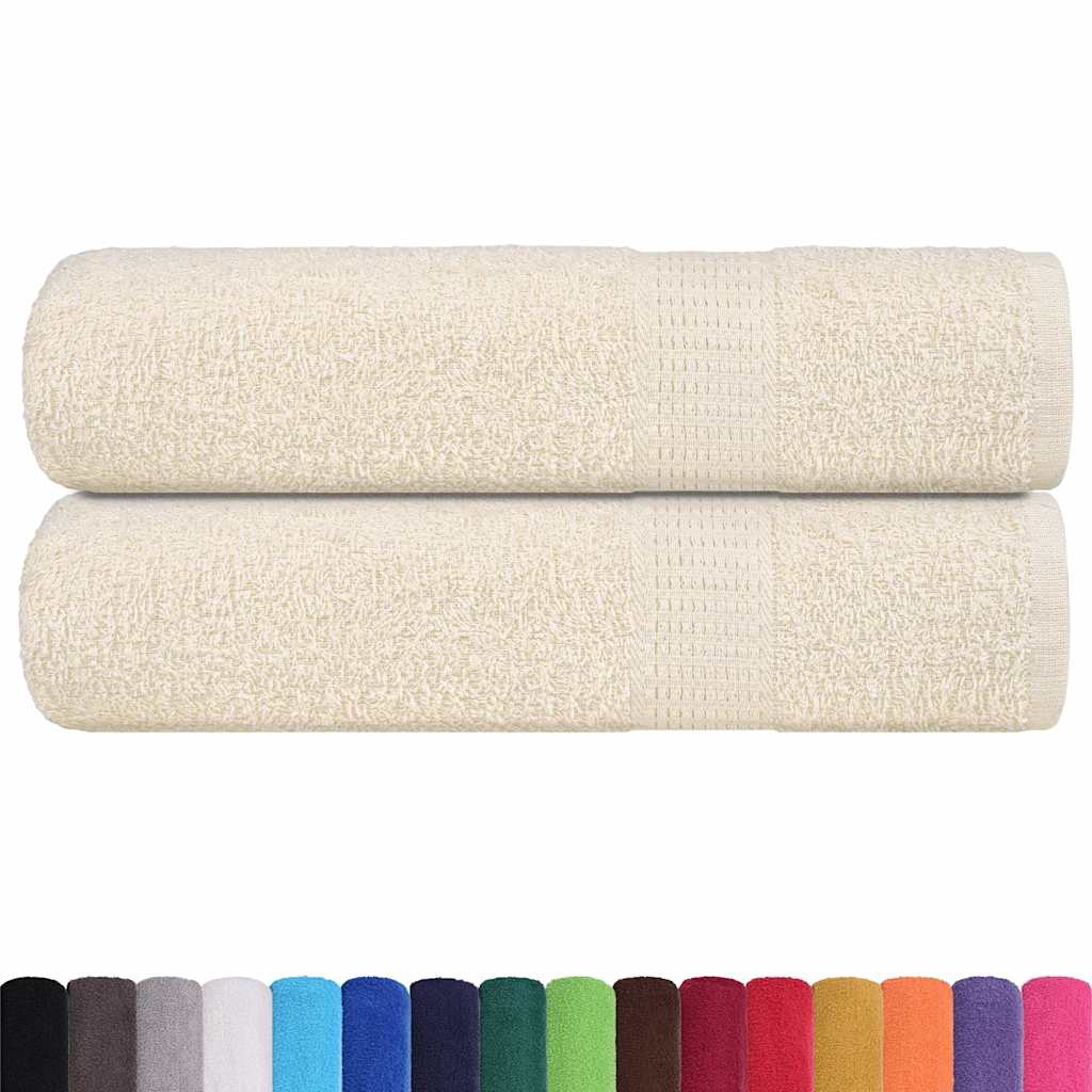 Serviettes de douche 2 pcs crème 70x140 cm 360 g/m² 100% coton