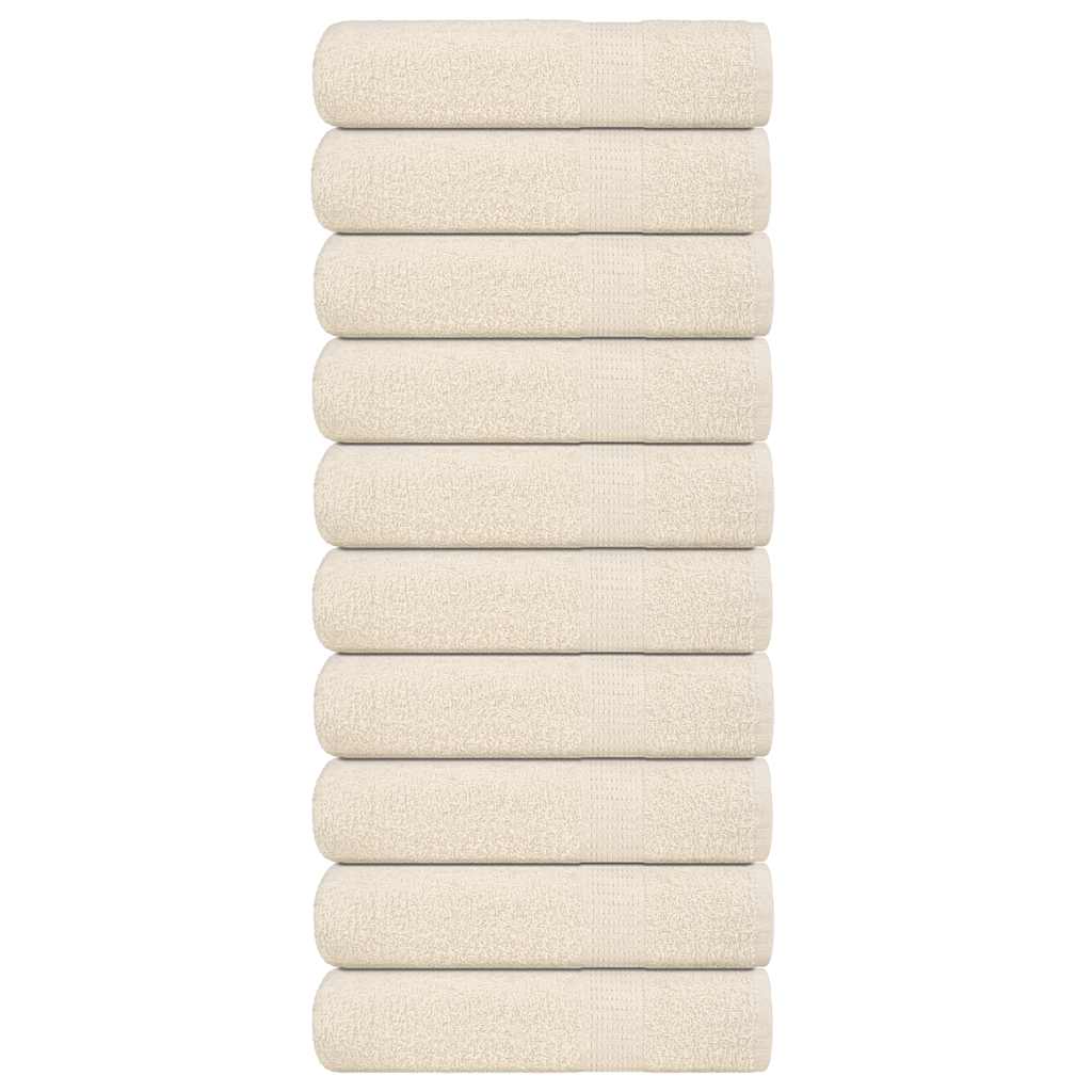 Serviettes de douche 10 pcs crème 70x140 cm 360 g/m² 100% coton