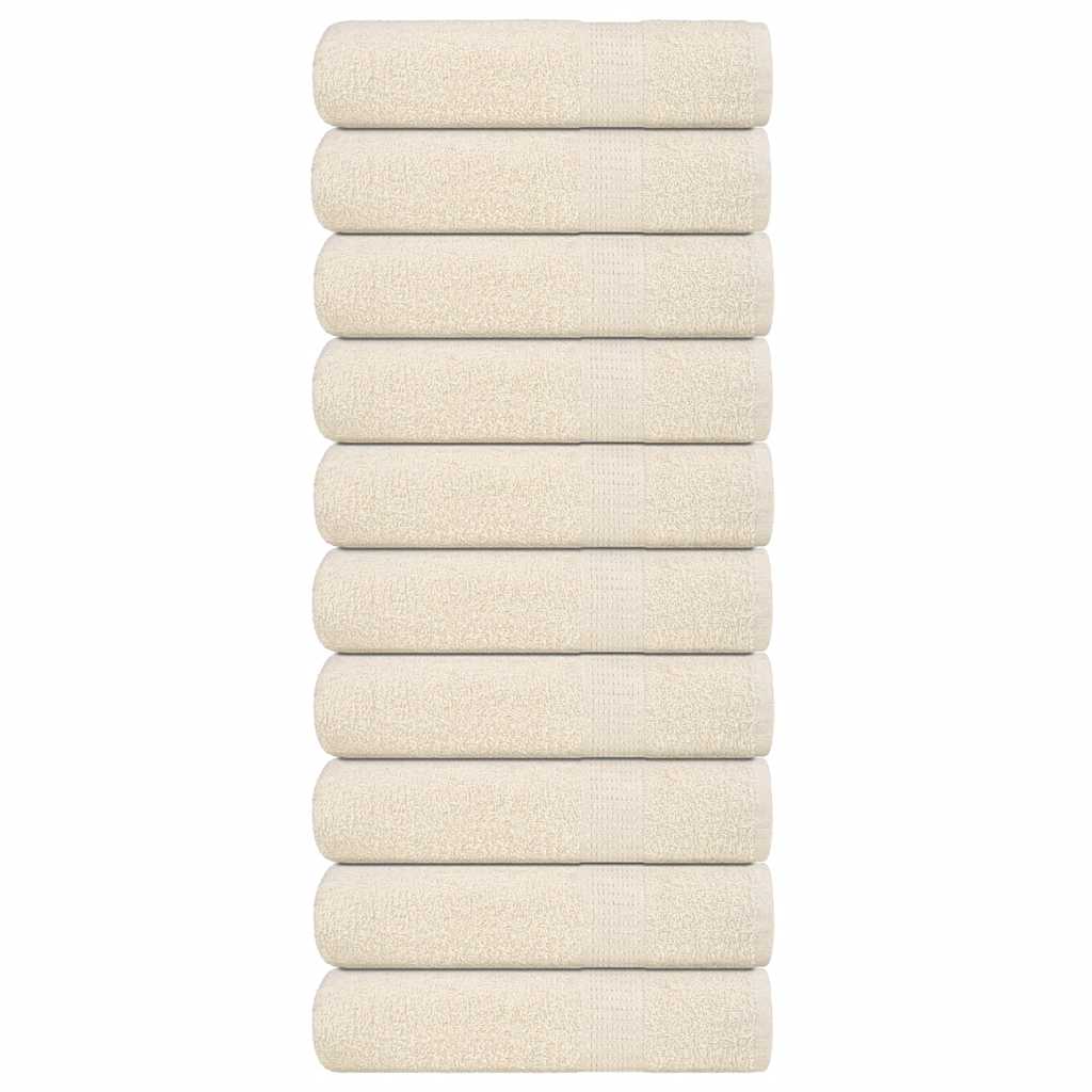 Serviettes de bain 10 pcs crème 100x150 cm 360 g/m² 100% coton