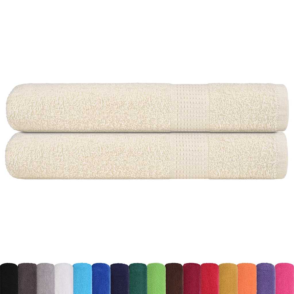 Serviettes de sauna 2 pcs crème 80x200 cm 360 g/m² 100% coton