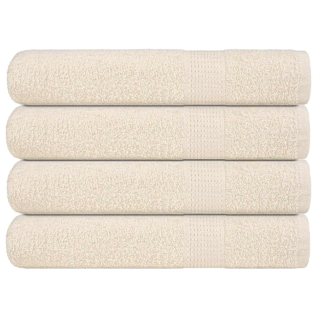 Serviettes de sauna 4 pcs crème 80x200 cm 360 g/m² 100% coton