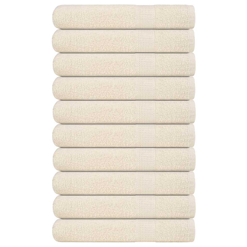 Serviettes de sauna 10 pcs crème 80x200 cm 360 g/m² 100% coton