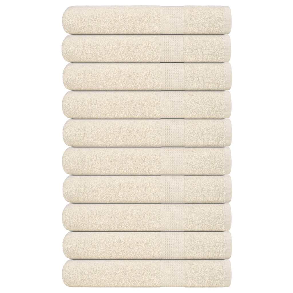 Serviettes 10 pcs crème 100x200 cm 360 g/m² 100% coton