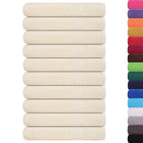 Serviettes 10 pcs crème 100x200 cm 360 g/m² 100% coton