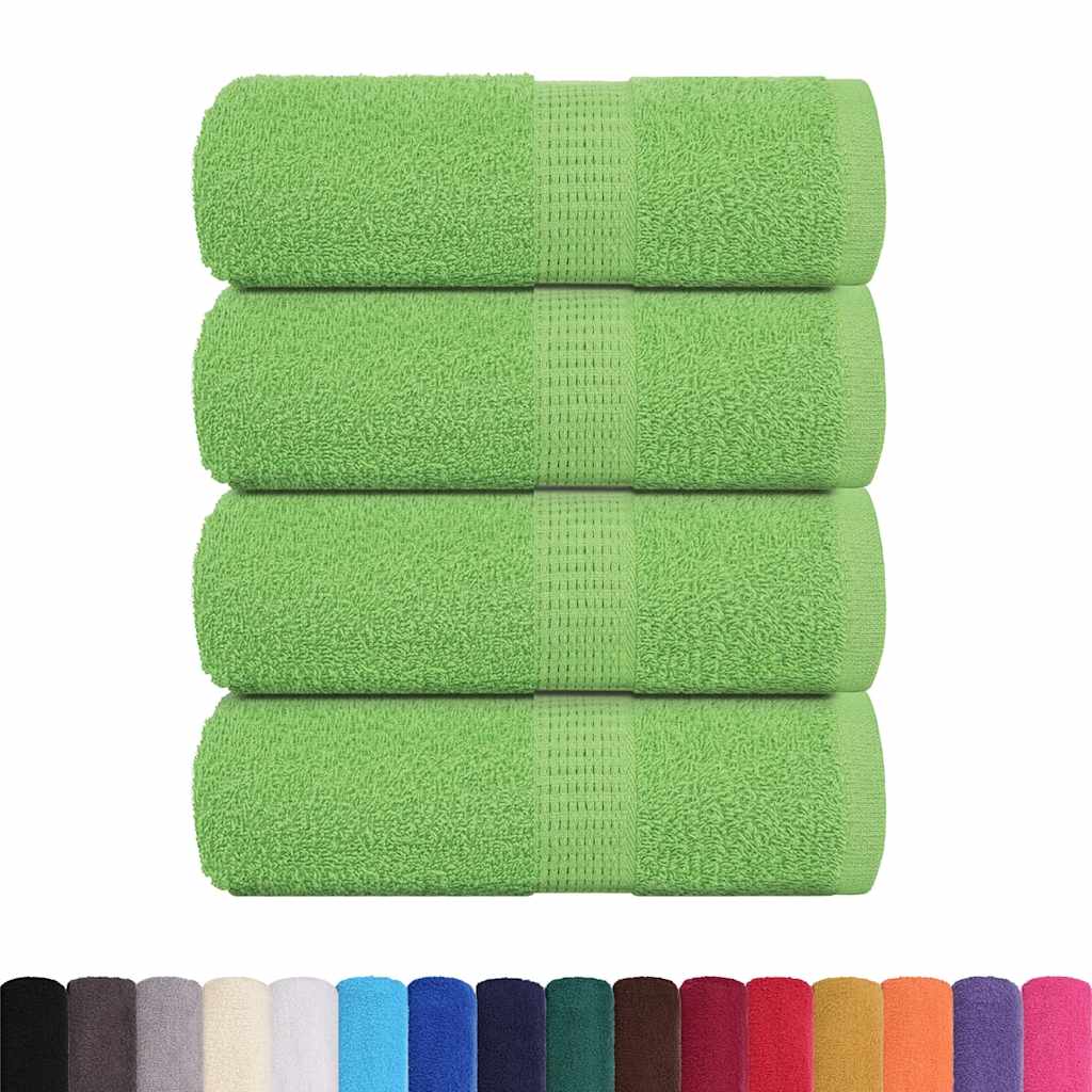 Serviettes de visage 4 pcs vert pomme 30x30 cm 100% coton