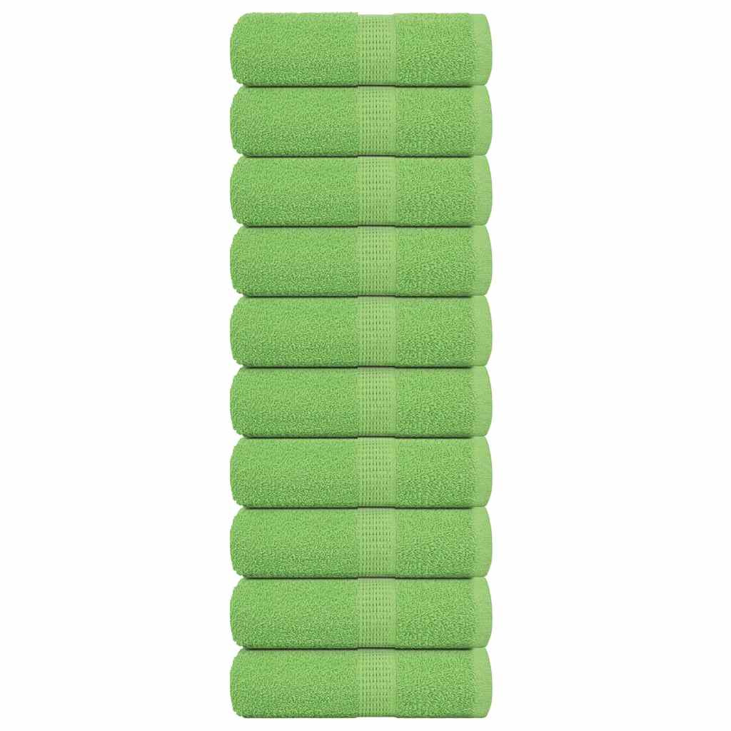 Serviettes de visage 10 pcs vert pomme 30x30 cm 100% coton