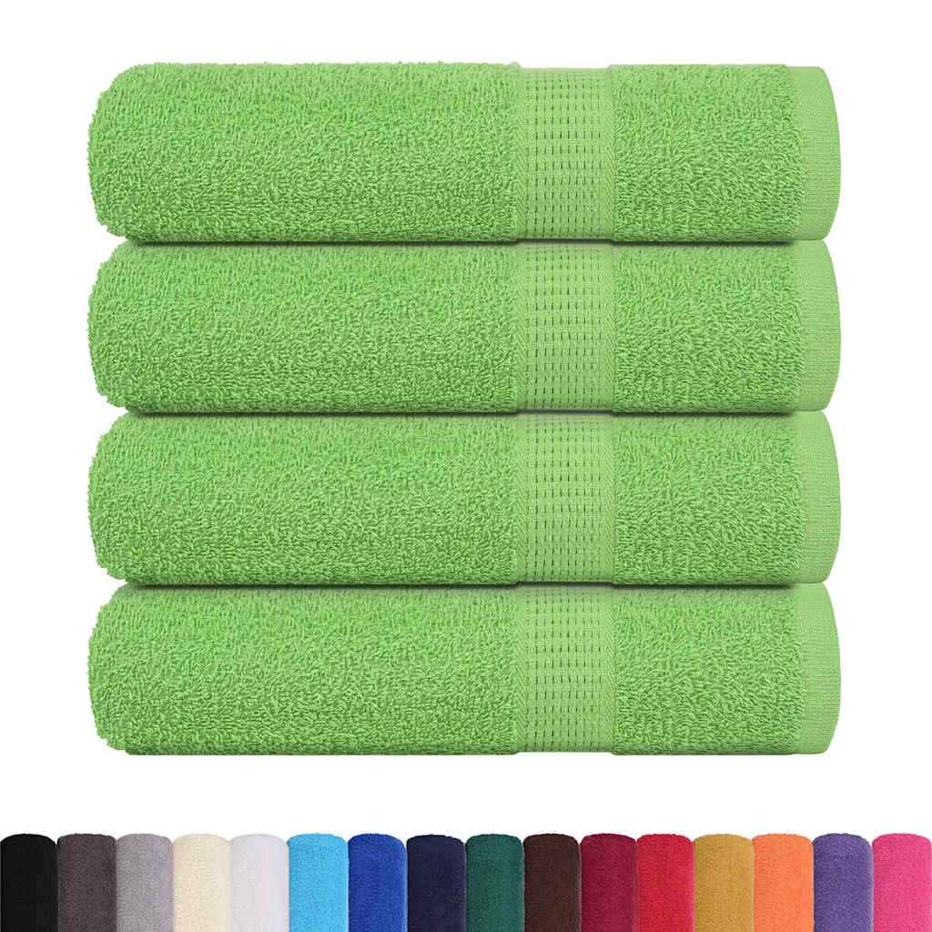 Serviettes de douche 4 pcs vert pomme 70x140 cm 100% coton