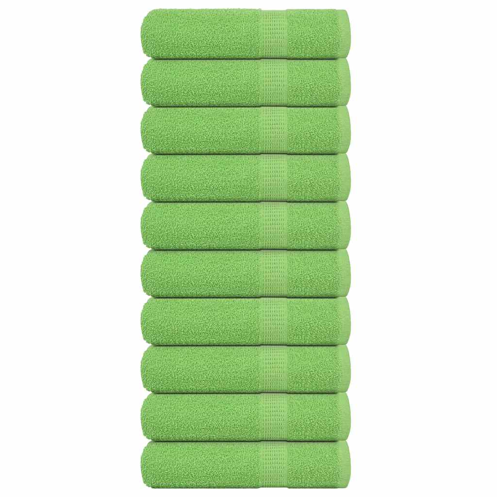 Serviettes de douche 10 pcs vert pomme 70x140 cm 100% coton