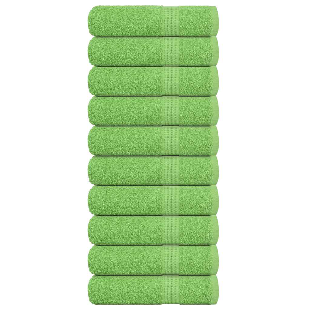 Serviettes de bain 10 pcs vert pomme 100x150 cm 100% coton