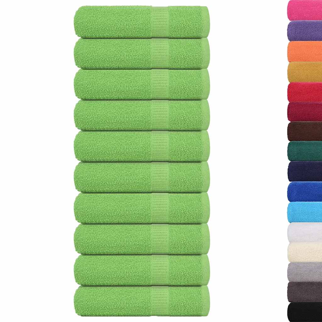 Serviettes de bain 10 pcs vert pomme 100x150 cm 100% coton