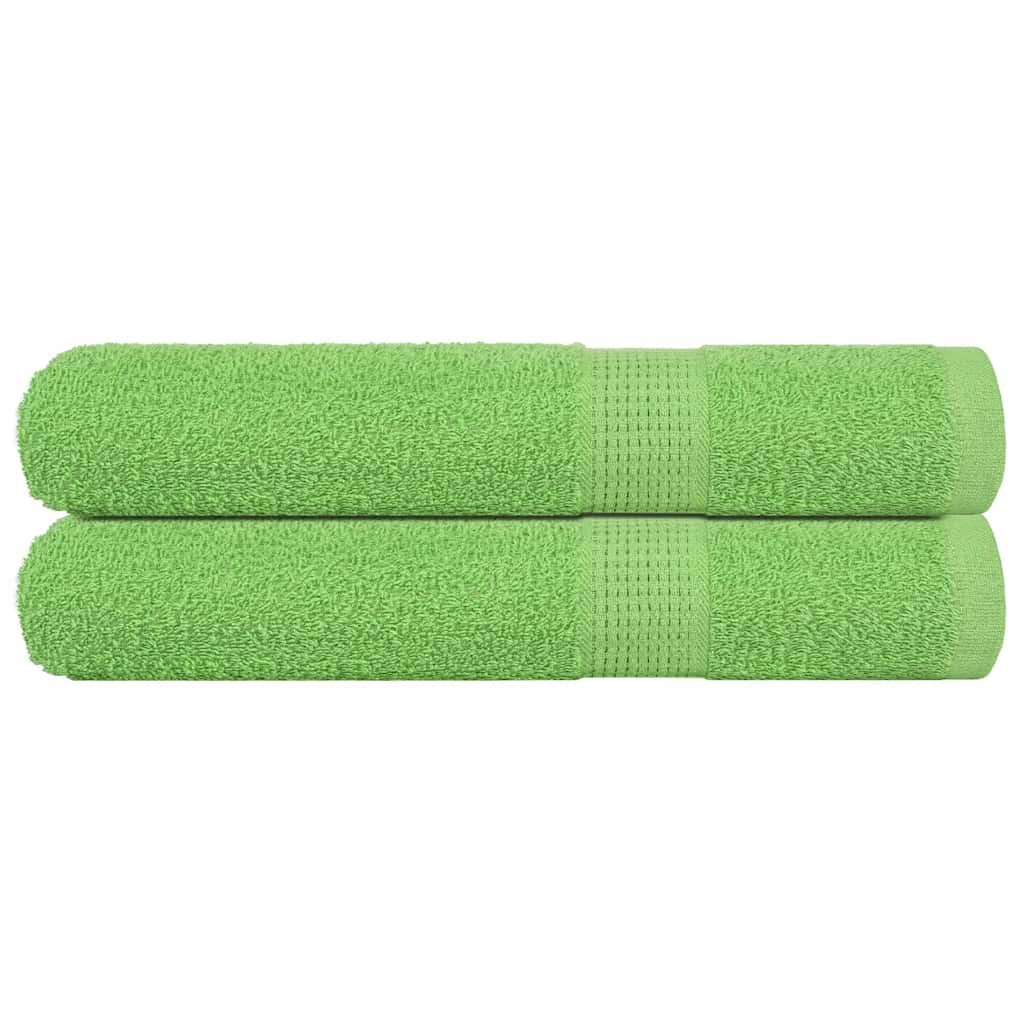 Serviettes de sauna 2 pcs vert pomme 80x200 cm 100% coton