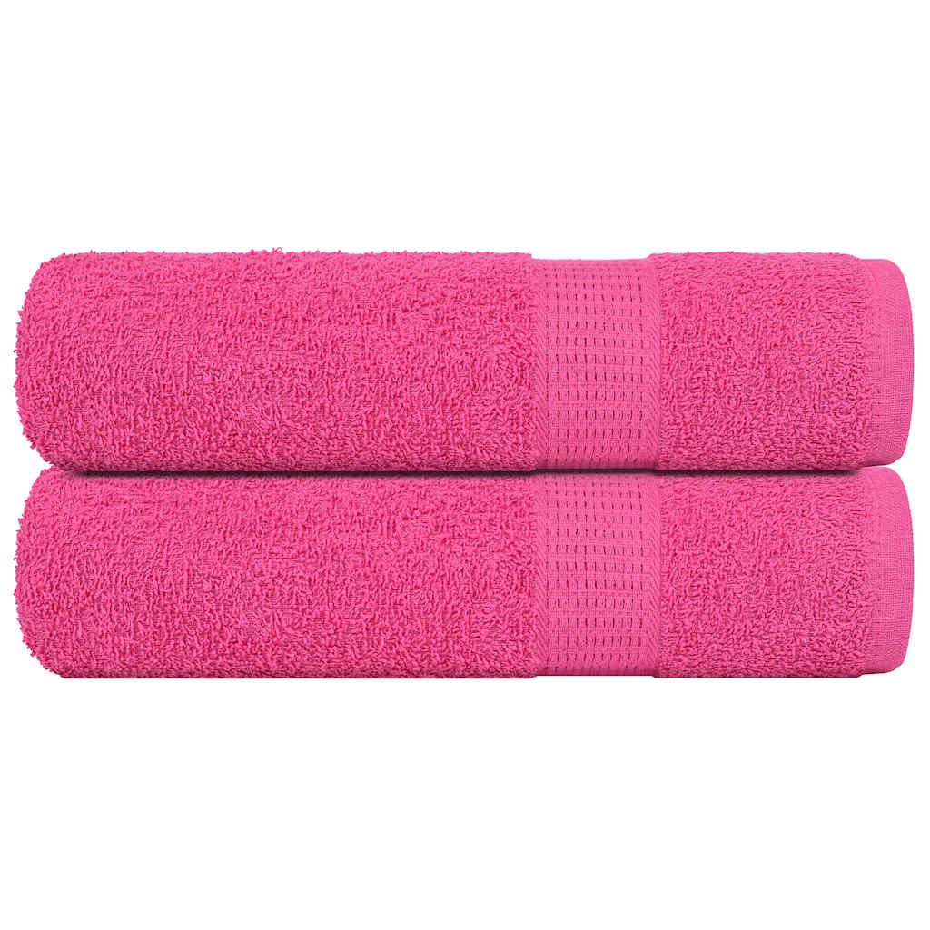 Hand towels 2 pcs pink 50x100 cm 360 g/m² 100% cotton