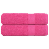 Hand towels 2 pcs pink 50x100 cm 360 g/m² 100% cotton