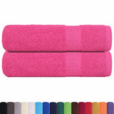 Hand towels 2 pcs pink 50x100 cm 360 g/m² 100% cotton