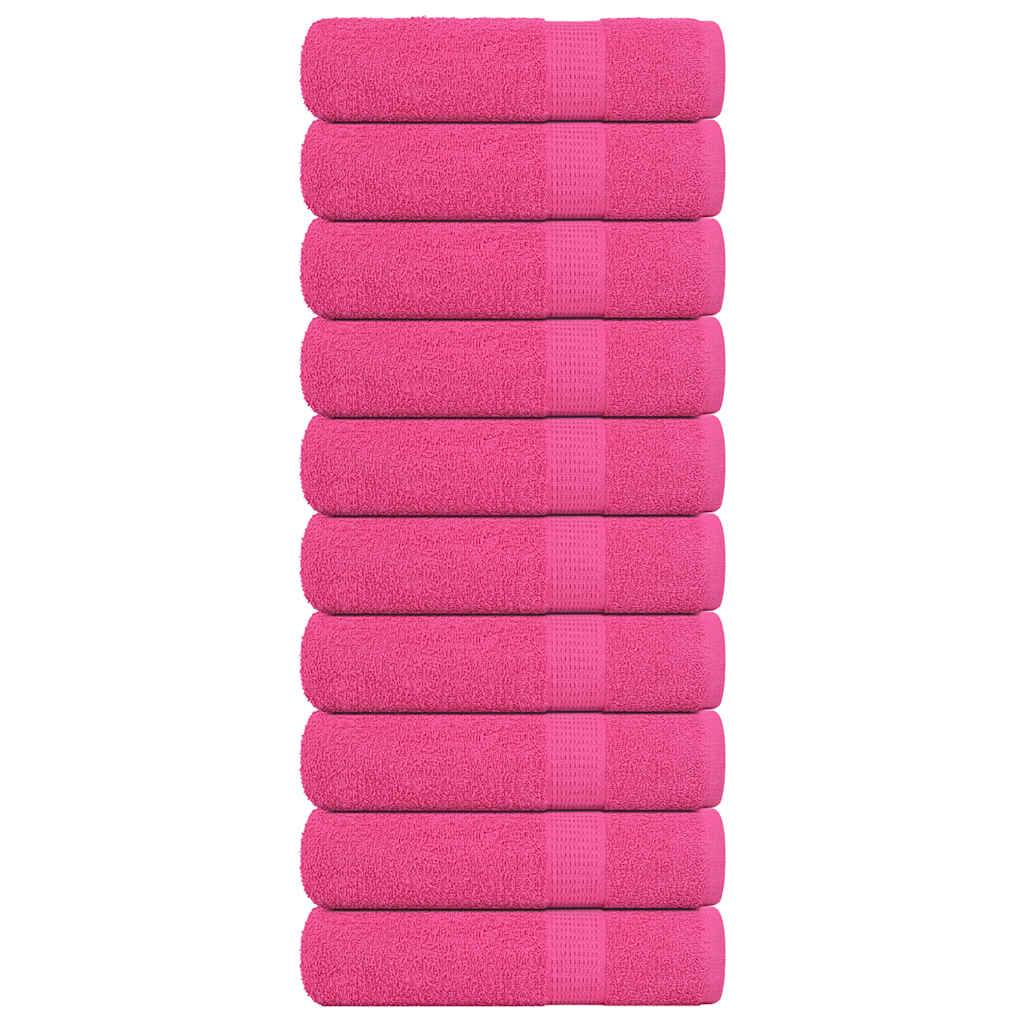 Serviettes de douche 10 pcs rose 70x140 cm 360 g/m² 100% coton