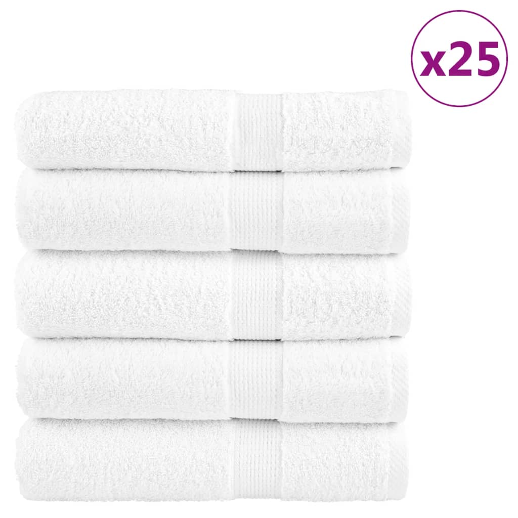 Serviettes de douche de qualité supérieure SOLUND 25 pcs blanc