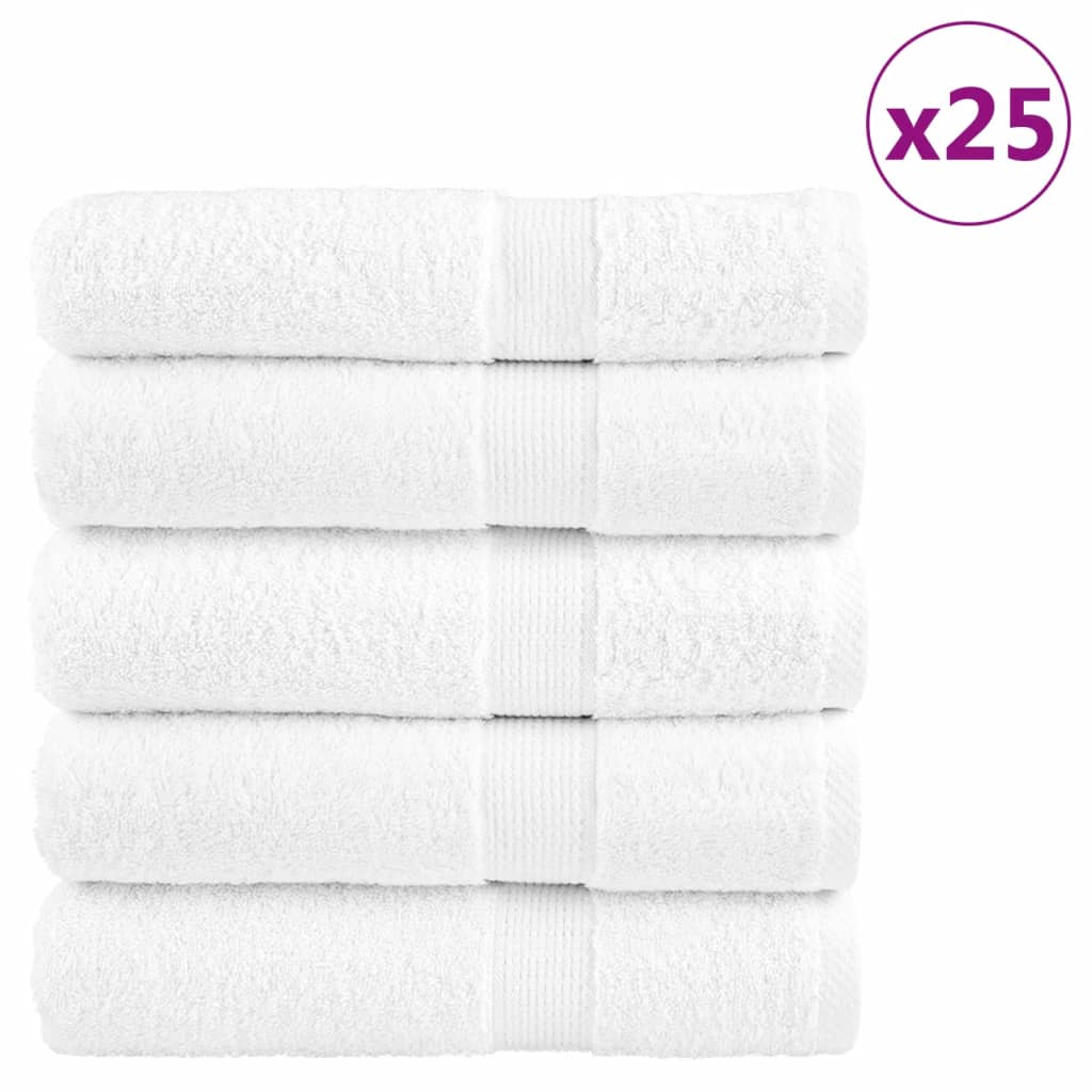 Serviettes de bain de qualité supérieure SOLUND 25 pcs blanc