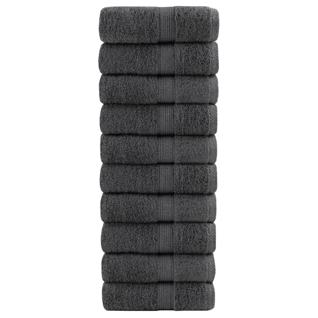 SOLUND Premium Quality Face Towels 10 pcs Anthracite