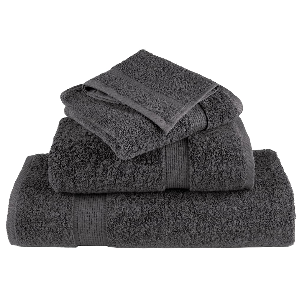 SOLUND Premium Quality Face Towels 10 pcs Anthracite