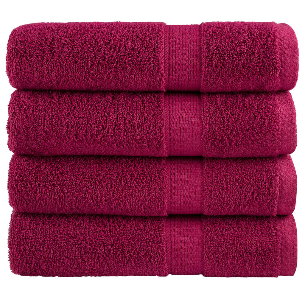 Serviettes de bain de qualité supérieure SOLUND 4 pcs bordeaux