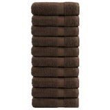 SOLUND 10pcs Premium Hand Towels Brown 600gsm