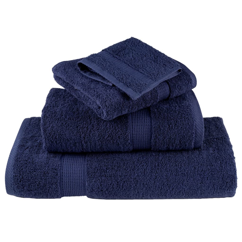 SOLUND Premium Quality Face Towels 4 pcs Navy Blue