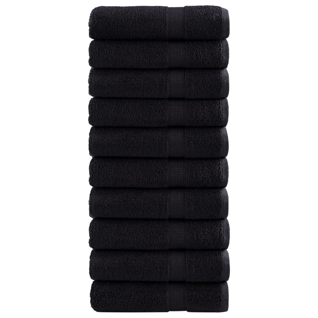 Serviettes de douche de qualité supérieure SOLUND 10 pcs noir