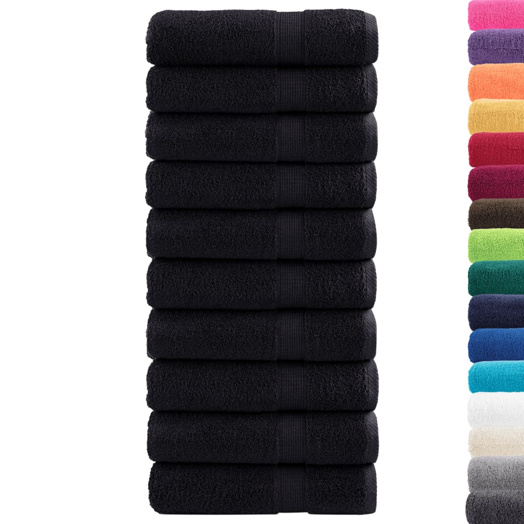 Serviettes de douche de qualité supérieure SOLUND 10 pcs noir