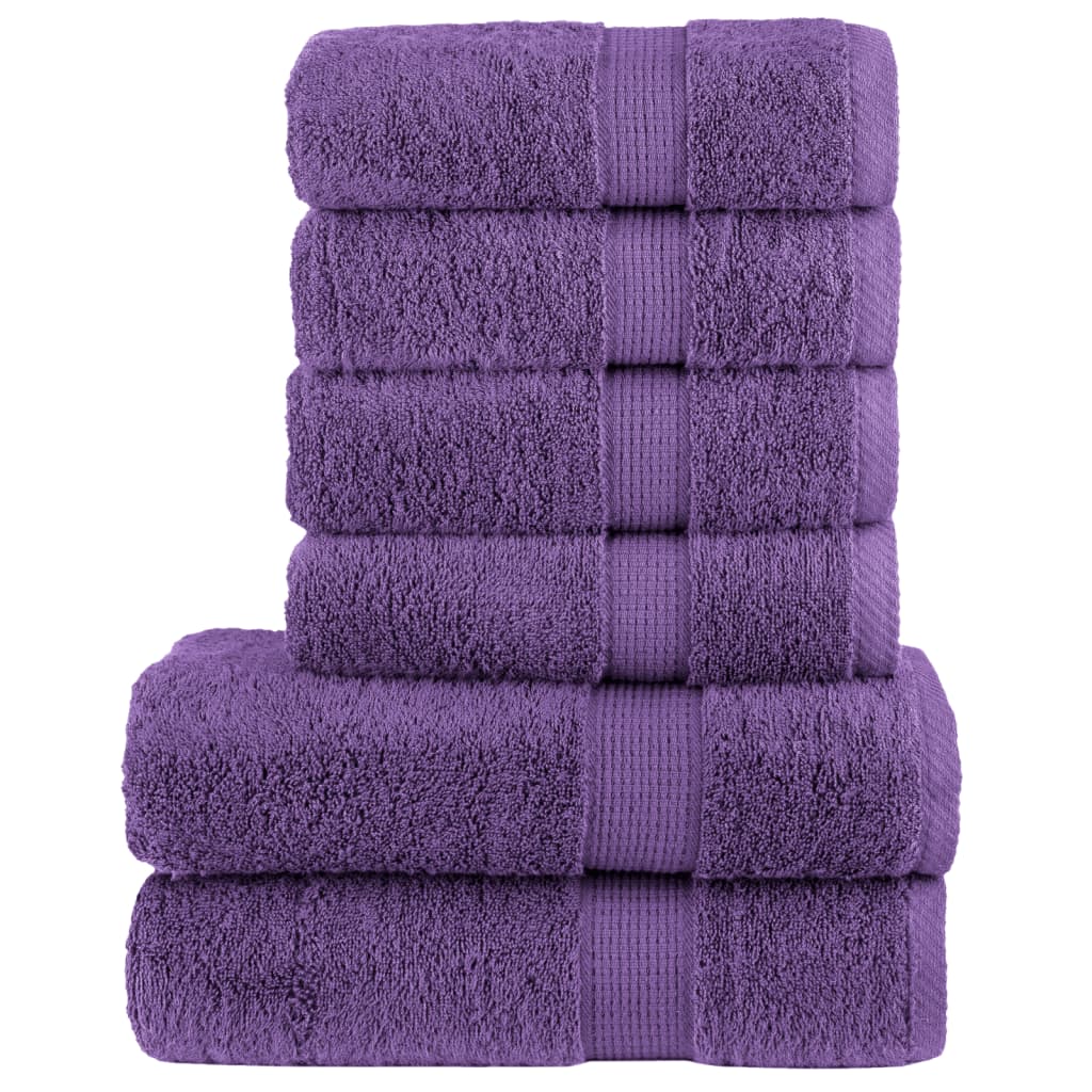 SOLUND 6pcs Premium Towel Set Purple