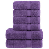 SOLUND 6pcs Premium Towel Set Purple