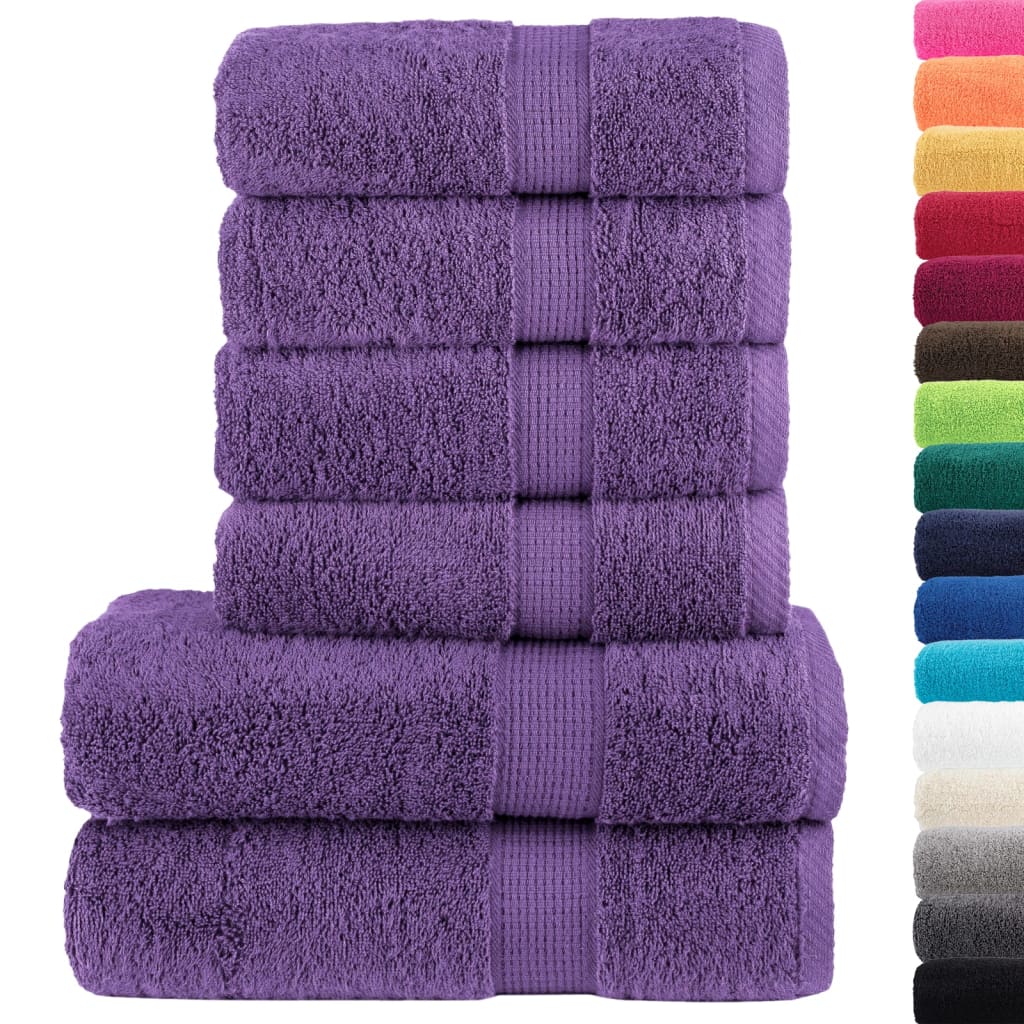 SOLUND 6pcs Premium Towel Set Purple