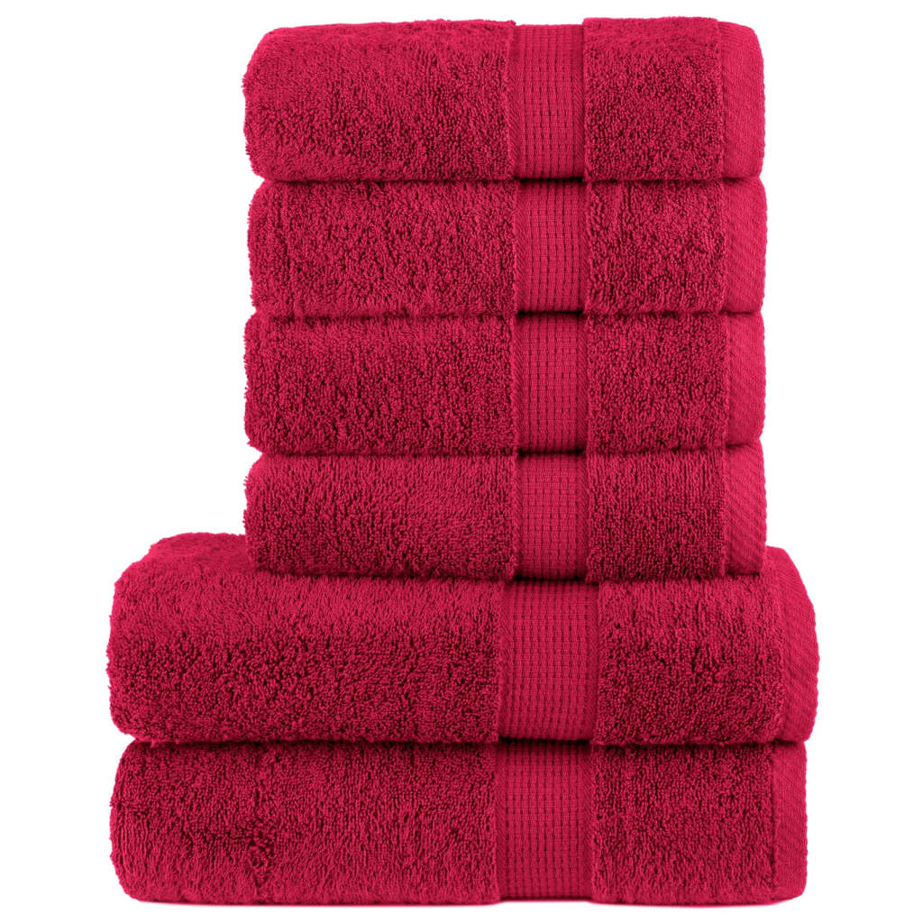 SOLUND 6 pcs Premium Towel Set Red