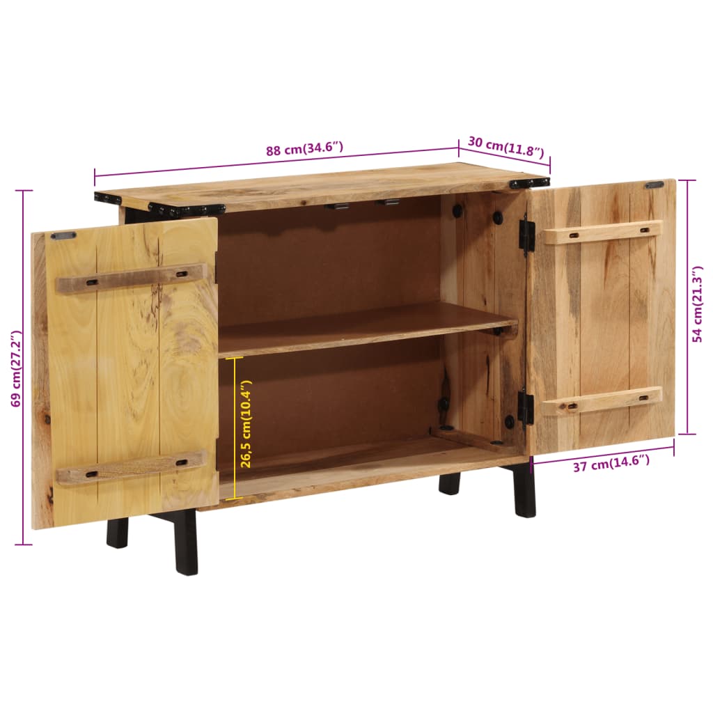 Buffet 88x30x69 cm bois massif de manguier