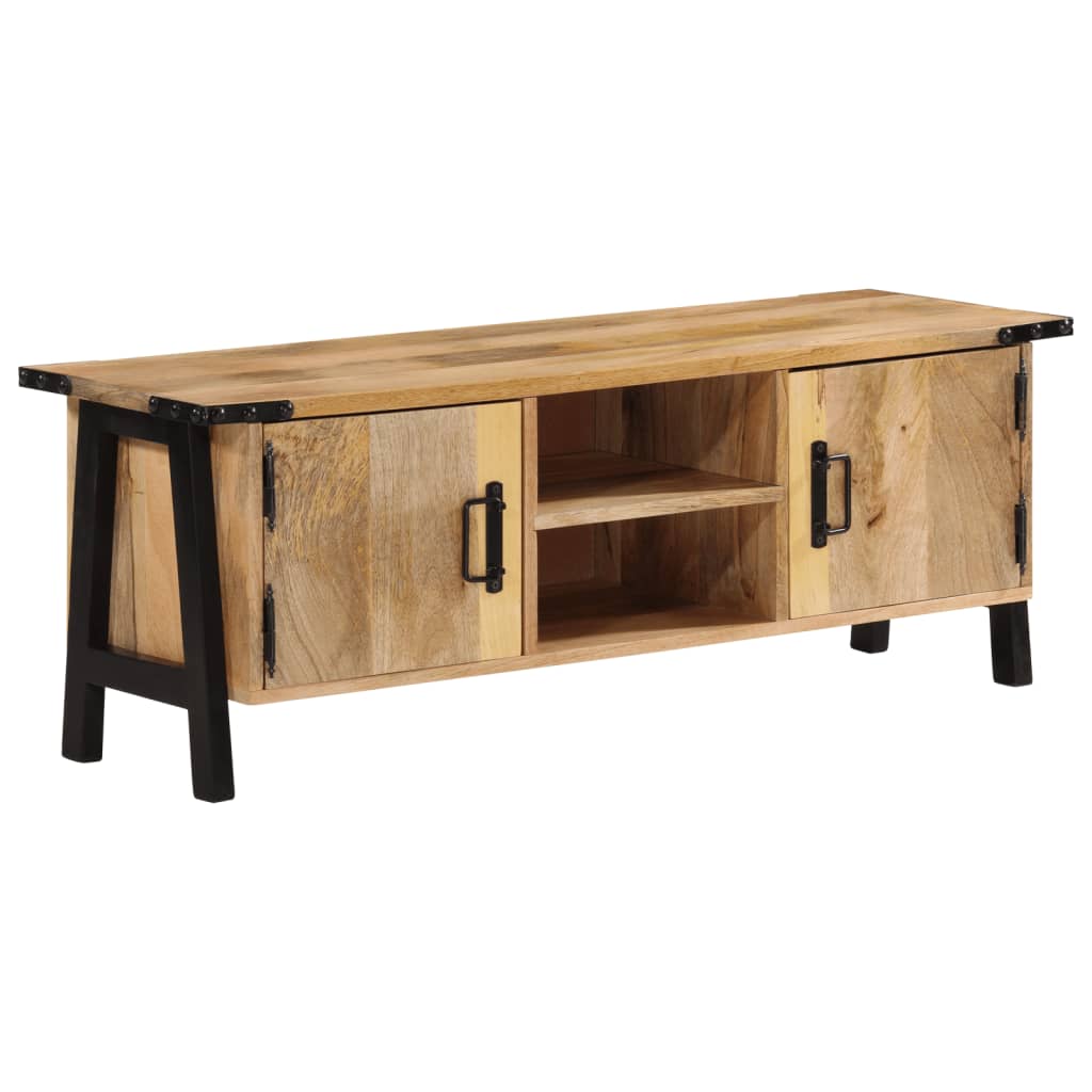 Meuble TV 110x35x40 cm bois massif de manguier