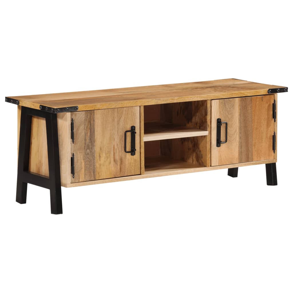 Meuble TV 110x35x40 cm bois massif de manguier