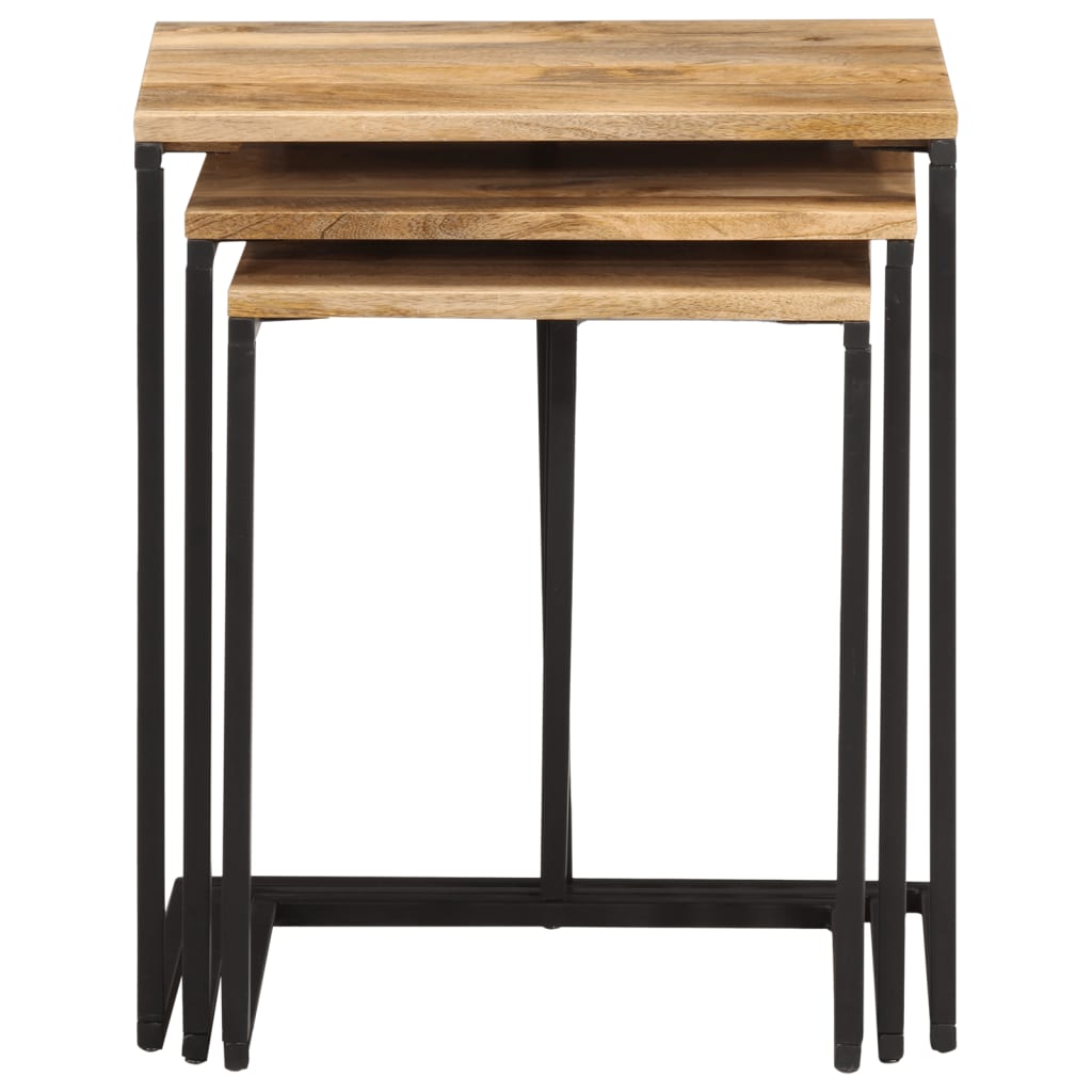 Tables gigognes 3 pcs bois massif d'acacia