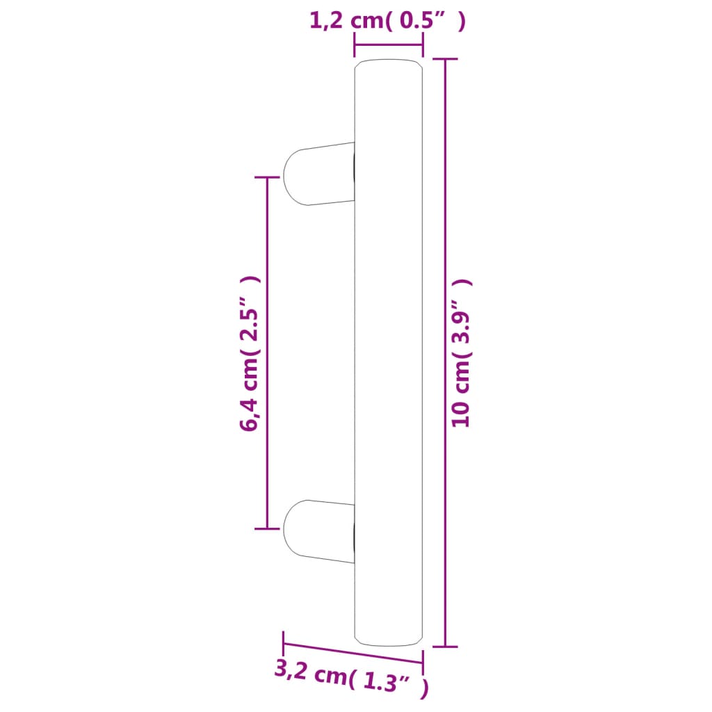 Poignées d'armoire 20 pcs doré 64 mm acier inoxydable