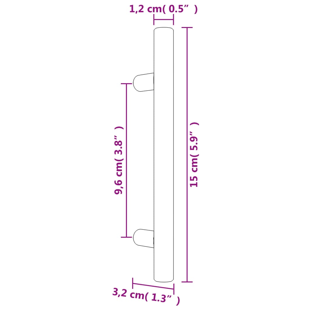 Poignées d'armoire 20 pcs bronze 96 mm acier inoxydable