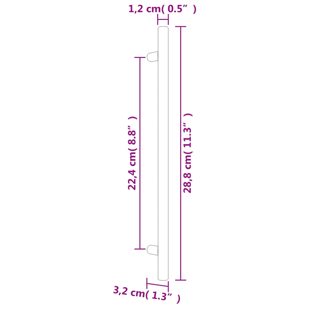 Poignées d'armoire 10 pcs doré 224 mm acier inoxydable