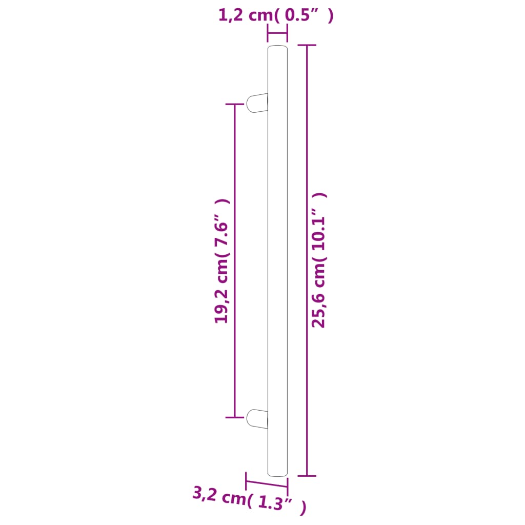 Cabinet Handles 10 pcs Black 192mm Stainless Steel