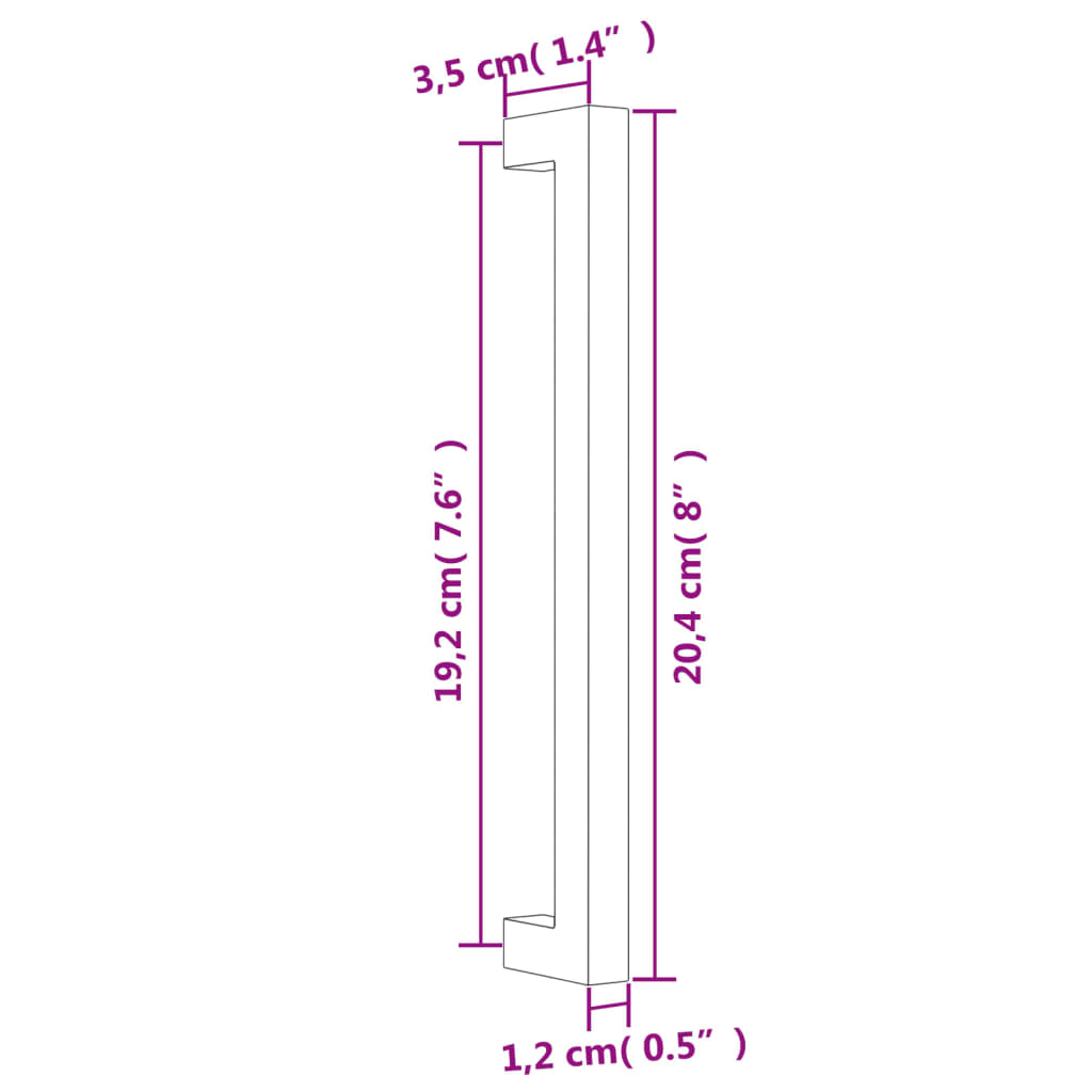 Poignées d'armoire 20 pcs argenté 192 mm acier inoxydable