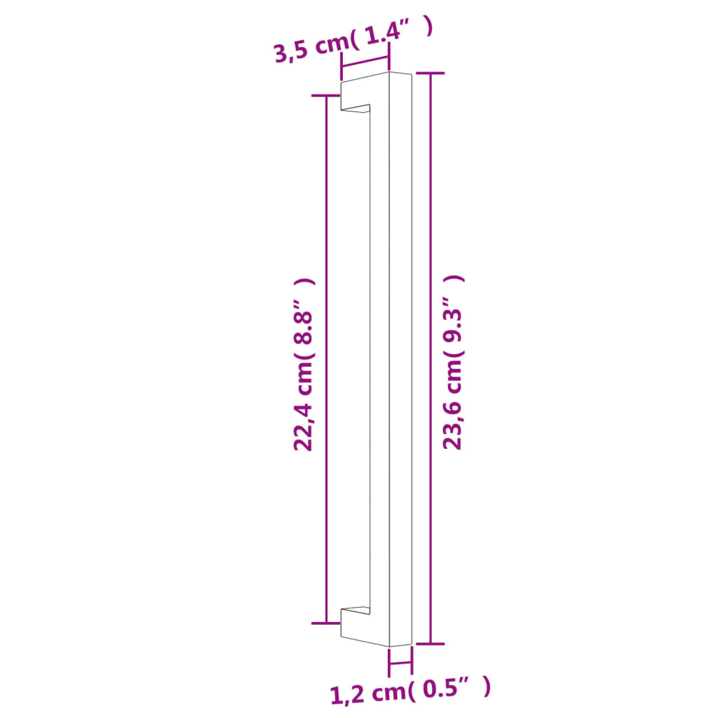 Poignées d'armoire 20 pcs doré 224 mm acier inoxydable