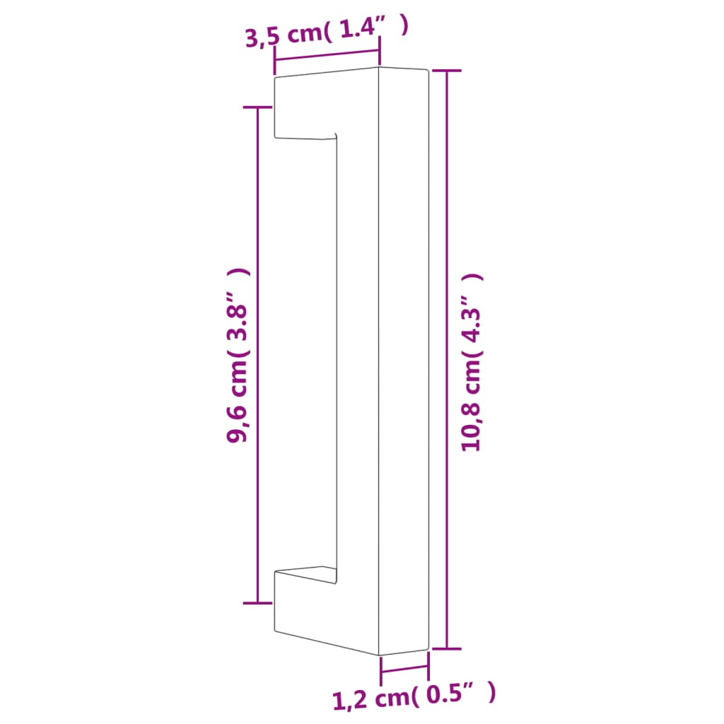 Poignées d'armoire 20 pcs noir 96 mm acier inoxydable