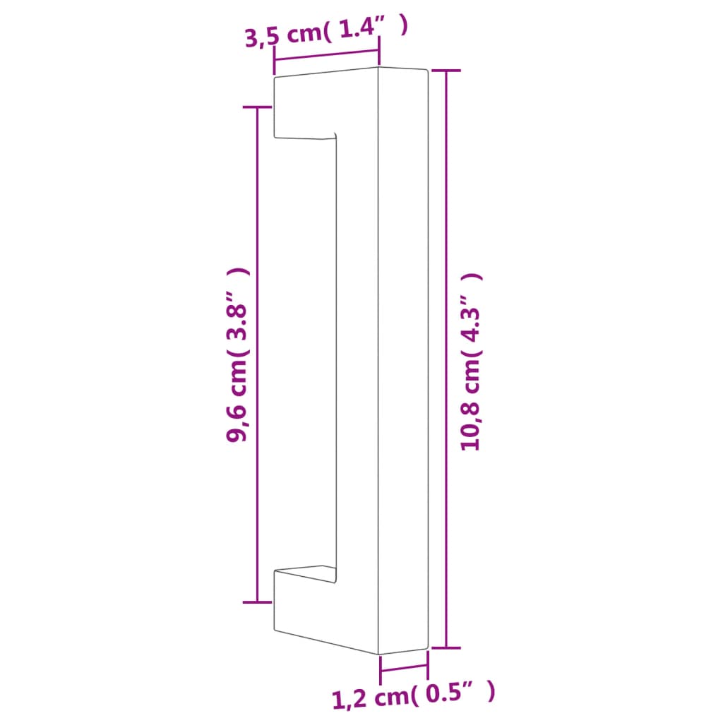 Poignées d'armoire 20 pcs bronze 96 mm acier inoxydable