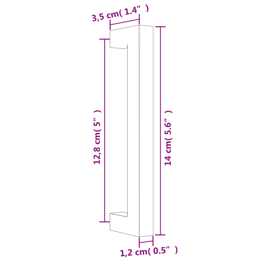 Poignées d'armoire 20 pcs bronze 128 mm acier inoxydable