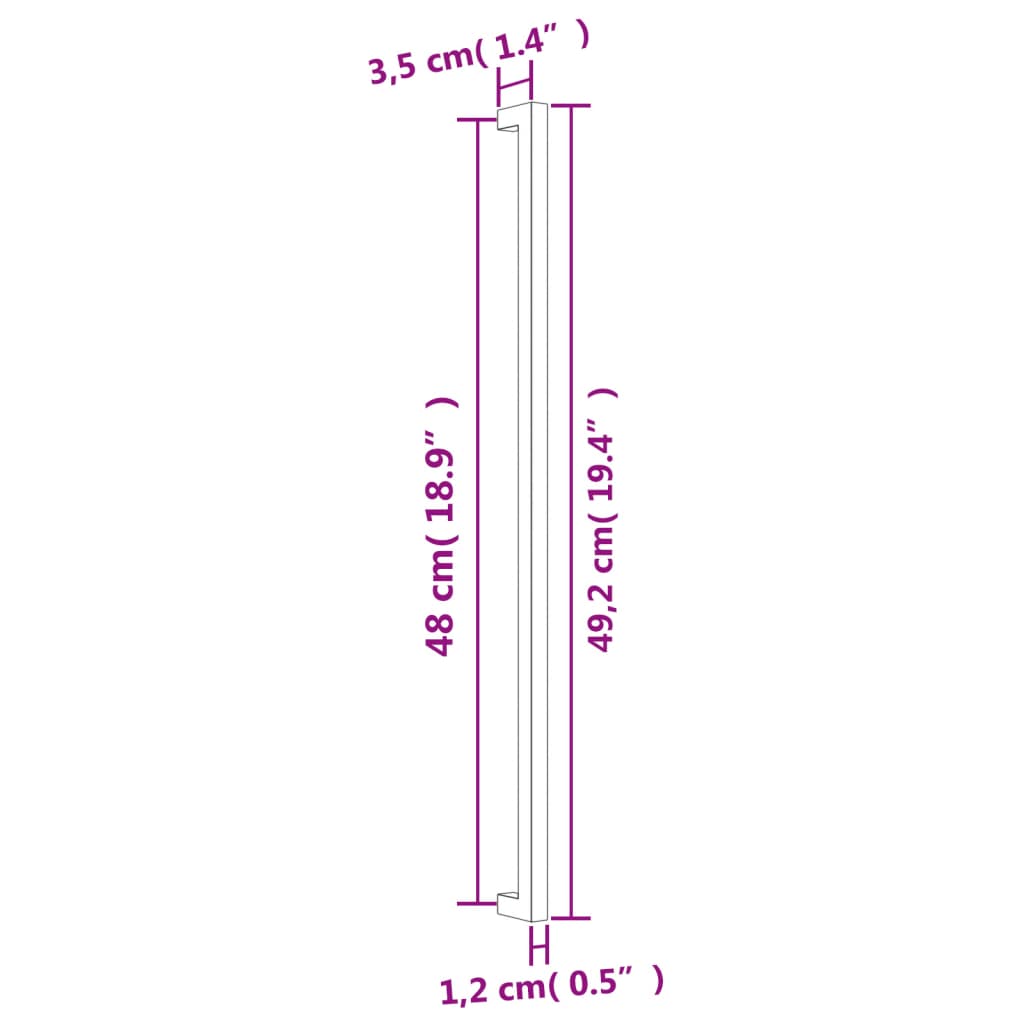 Schrankgriffe 10 Stück silber 480 mm Edelstahl