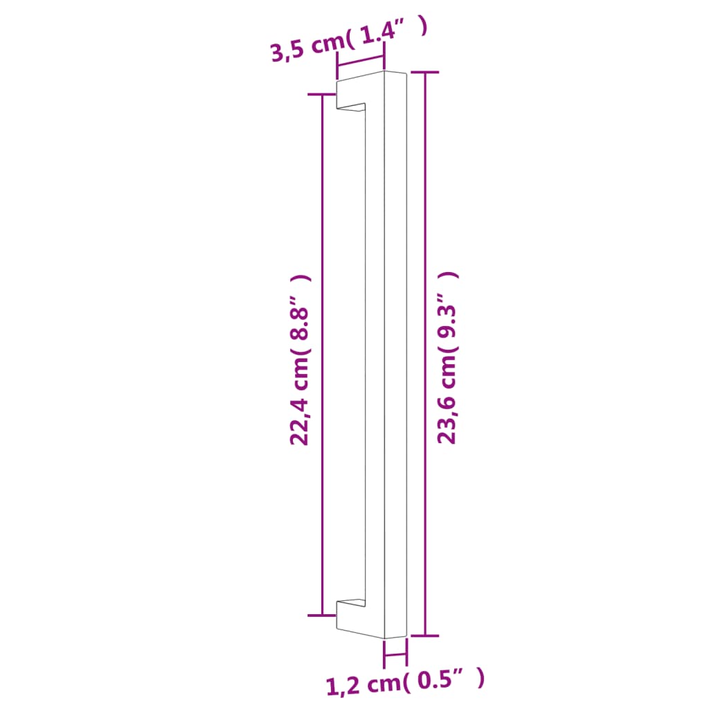 Cabinet Handles 10pcs Bronze 224mm Stainless Steel