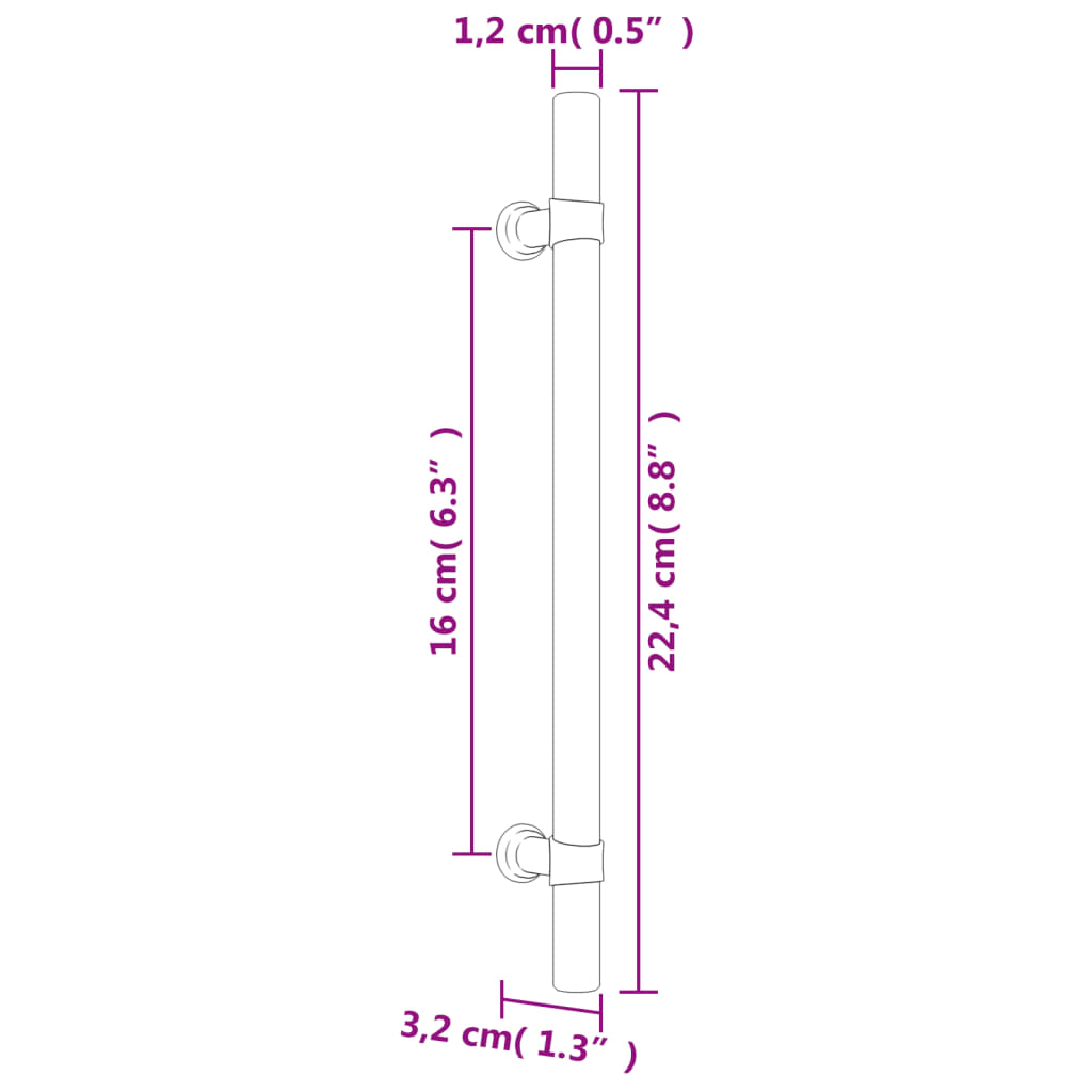 Cabinet Handles 20pcs Silver 160mm Stainless Steel